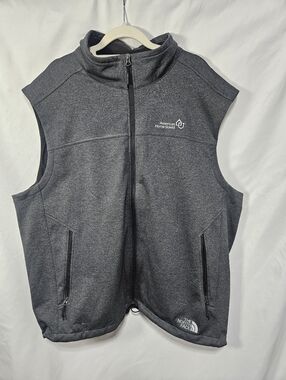 The North Face Vest Mens XXL Gray Full Zip WindWall Fleece Corporate Logo
